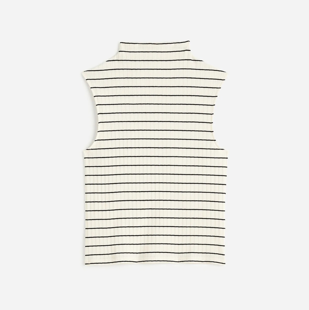 Madewell Striped Ribbed Mock Neck Tank Top
